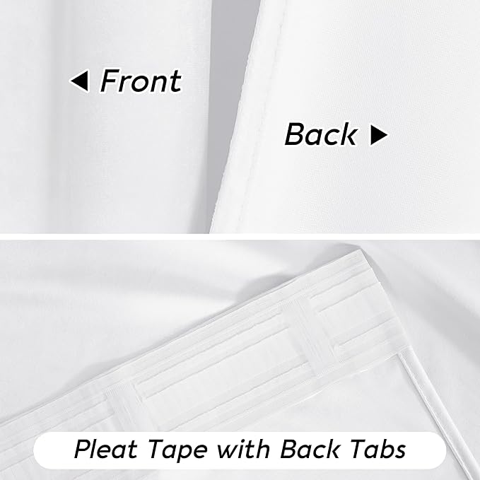 RYB HOME Pure White Velvet Curtains 90 inches for Bedroom - Luxury Light Reducing Vertical Drapes Simple Home Decoration for Sliding Door Living Room, W52 x L90, 2 Pieces