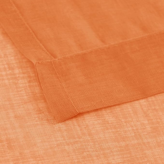 DWCN Sheer Curtains 45 inches Long 2 Panels Set, Rod Pocket Orange Voile Sheer Drapes Airy & Lightweight Elegant Home Decoration Window Coverings for Loft, 2pcs, W52 x L45
