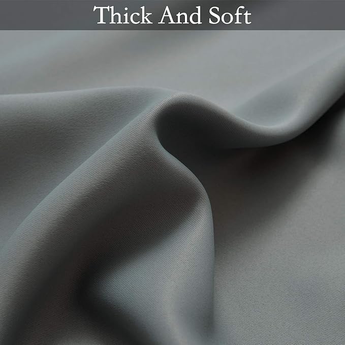 SimpleHome Ombre Room Darkening Curtains for Bedroom, Light Blocking Gradient Grey White to Grey Thermal Insulated Grommet Window Curtains Drapes for Living Room,2 Panels, 52x84 inches Length