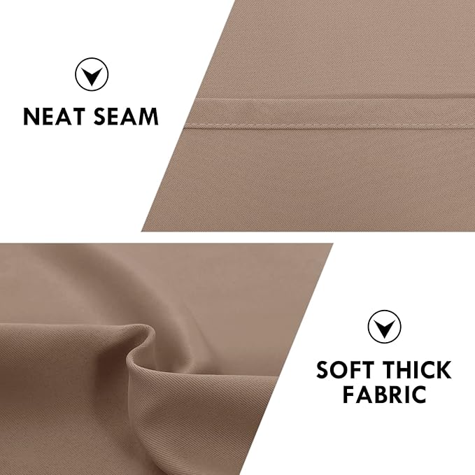 DWCN Blackout Curtains for Bedroom – Rod Pocket Thermal Insulated Noise Reducing Noise Reducing Drapes for Living Room, W 60 x L 63 Inch, 2 Panels, Khaki