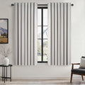 Topfinel 100% Blackout Curtains 72 Inches Long 2 Panels for Bedroom Rich Linen Blend Texture Bay Window Curtains Modern Neutral Drapes for Bedroom Small Window Treatment (W52 x L72) Grey