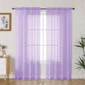 Gwine Lilac Sheer Curtains 72 Inches Long 2 Panels Set for Front Door, Light Filtering Sheer Curtains for Living Room, Rod Pocket Window Treatments Drapes, Each 42" Wx72 L