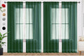 SpaceDresser Foliage Green Sheer Curtains 4 Panels Rod Pocket Semi-Sheer Curtain 90 Inches Long Light Filtering Voile Window Drapes for Bedroom Living Room Kitchen, Each 52W x 90L