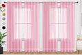 SpaceDresser Sheer Light Pink Curtains 4 Panels Rod Pocket Semi-Sheer Curtain 84 Inches Long Light Filtering Voile Window Drapes for Bedroom Living Room Kitchen, Each 52W x 84L