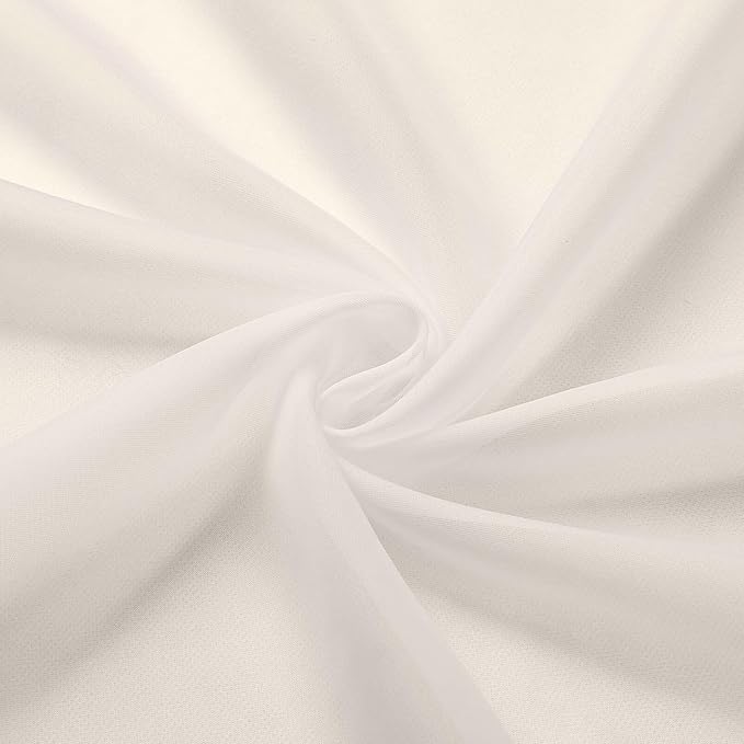 Extra Long Sheer Cream Curtains for Bedroom Living Room 120 Inches Long 2 Panels Set, Solid Soft Light Filtering Rod Pocket Sheer Window Curtains, Cream, Each 42" Wx120 L Inch