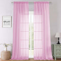Lecloud Light Pink Sheer Curtains 108 Inches Long 2 Pcs, Airy Light Filtering Rustic Farmhouse Curtains for Bedroom, Dual Rod Pocket Solid Color Living Room Decor Drapes, Each Panel 59" W x 108" L
