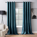 MIULEE Blue Velvet Curtains 63 Inches Length Blackout Curtains Thermal Insulated Soundproof Room Darkening Grommet Curtains/Drapes for Living Room Bedroom 52 x 63 Inch 2 Pcs Peacock Blue
