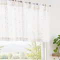 jinchan Valance Curtains for Windows 16 Inch Colorful Mini Pom-Pom Country Farmhouse Kitchen Valance Semi Sheer Voile Samll Window Treatment for Bedroom Living Room Rod Pocket 1 Panel Sunlit Grove