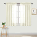 DWCN Ivory Sheer Curtains Semi Transparent Voile Rod Pocket Curtains for Bedroom and Living Room, 42 x 54 inches Long, Set of 2 Panels