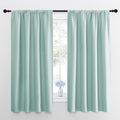 NICETOWN Bedroom Curtains Blackout Draperies, Aqua Blue, 1 Pair, 34-inch W x 63-inch L, Home Decorations Thermal Insulated Solid Pole Top Blackout Drapes for Living Room