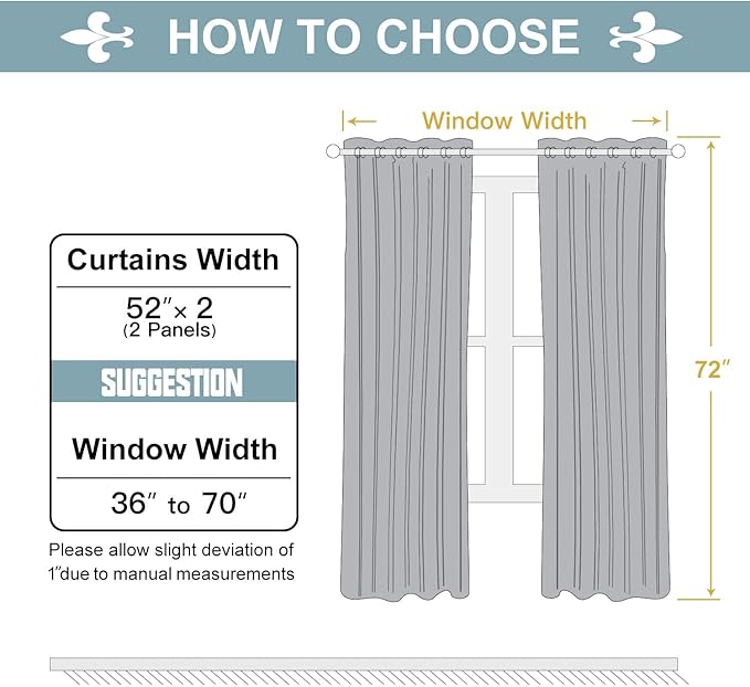 ChrisDowa Grommet Room Darkening Curtains for Bedroom and Living Room - 2 Panels Set Thermal Insulated Blackout Curtains (Dark Grey, 52W x 72L)