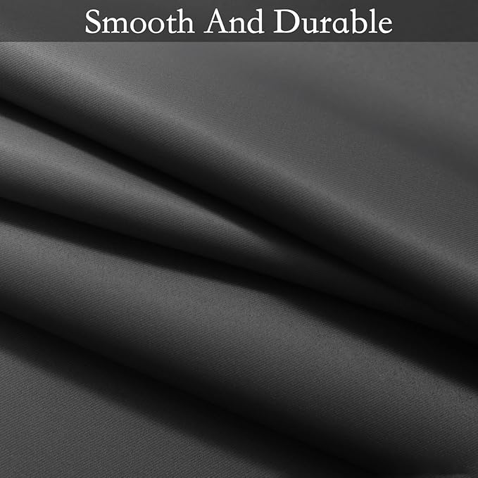 SimpleHome Ombre Room Darkening Curtains for Bedroom, Gradient Black to Grey White Light Blocking Thermal Insulated Grommet Window Curtains/Drapes for Living Room,2 Panels, 62x63 inches Length