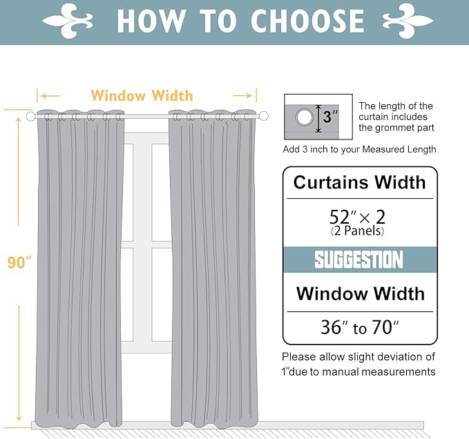 ChrisDowa Blackout Curtains 90 Inches Long 2 Panels Set for Living Room, Grommet Thermal Insulated Room Darkening Curtains for Bedroom (Royal Purple, 52 x 90 Inch)
