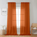 Lecloud Orange Sheer Curtains 96 Inches Long 2 Panels, Light Filtering Voile Airy Curtains, Balance Light Privacy Window Treatments with Rod Pocket for Bedroom Living Room, Each 42" W x 96" L