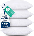 Utopia Bedding Throw Pillows (Set of 4, White) – 12 x 20 Inches Down Alternative Pillows for Bed, Sofa, and Couch - Fluffy Decorative Stuffer Pillow for Indoors & Outdoors