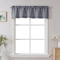 Chyhomenyc Dark Grey Short Curtain Valance for Windows, Faux Linen Textured Half Window Curtains, Burlap Solid Topper Small Curtain Valance for Bathroom Laundry Basement, 60Wx18L Inch, 1 Piece