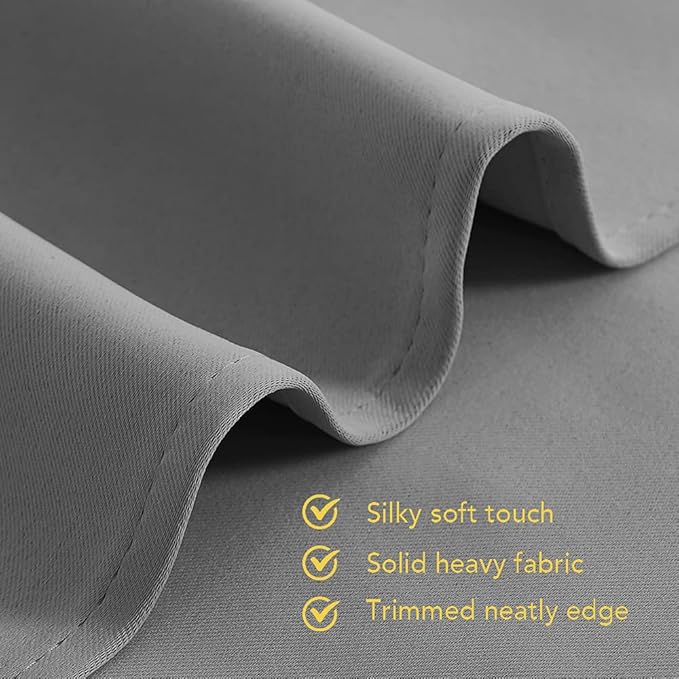 NICETOWN Bedroom Curtains Blackout Drapery Panels, Three Pass Microfiber Thermal Insulated Solid Ring Top Blackout Window Curtains / Drapes for Small Window (2 Panels, W42" X L54", Silver Grey)