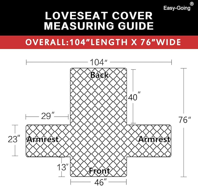 Easy-Going Reversible Loveseat Couch Cover for 2 Cushion Couch Sofa Cover for Dogs Water Resistant Furniture Protector with Foam Sticks Elastic Straps for Pet (Loveseat, Gray/Light Gray)