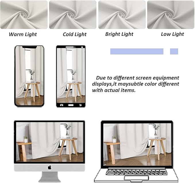 Simplebrand Ava Natural Short Blackout Curtains for Bedroom 54 Inches Long 2 Panels Set, Solid Thermal Insulated, Energy Saving Window Treatment Curtains Blackout Drapes, W40 x L54 Inch, Natural