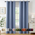 MIULEE Denim Blue Blackout Curtains for Bedroom Living Room 84 Inches Long 2 Panels, Thermal Insulated Room Darkening Drapes Solid Grommet Noise Reduction Light Blocking Window Treatments 40x84 Inch