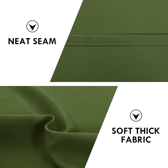 DWCN Olive Green Room Darkening Blackout Curtains - Thermal Insulated Privacy Energy Saving Window Curtain Drapes 38 x 63 inch Length, Set of 2 Bedroom Living Room Curtains