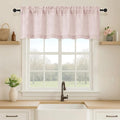OVZME Blush Pink Valance for Windows, Light Filtering Faux Linen Textured Small Short Valance Kitchen Curtain, Rod Pocket Top Short Window Curtain for Bathroom Basement Farmhouse, 1 Piece, 60Wx16L