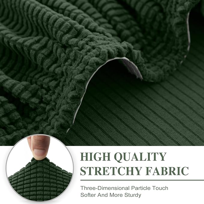 Couch Cushion Covers Seat Cushion Cover Stretch Couch Cover Separate Sectional Sofa Slipcovers Furniture Protector(3 Pieces for Seat or Sofa Backrest, Green)
