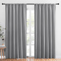 NICETOWN Room Darkening Curtains for Bedroom, Silver Grey, Set of 2 Panels, 62 x 84 Inch, Triple Weave Home Decoration Thermal Insulated Solid Drapes for Patio Door