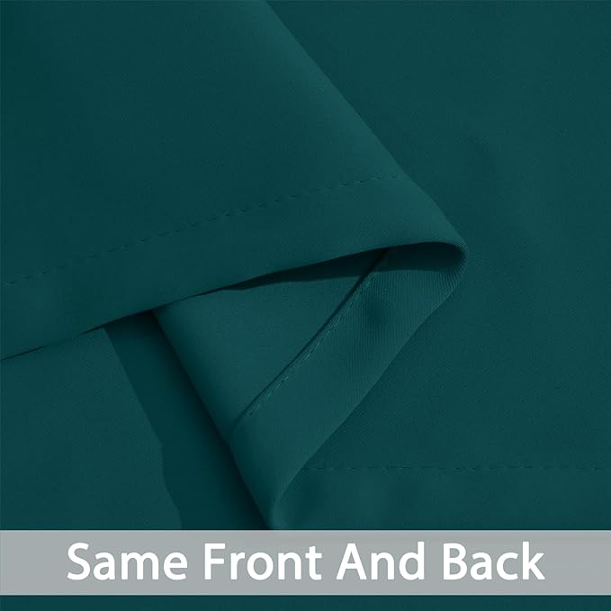 Yakamok Blackout Curtains for Bedroom 2 Panels Set 72 Inch Length Thermal Insulated Room Darkening Dark Black Out Drapery Grommet Window Treatments Drapes for Living Room,52x96, Dark Teal