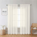 Lecloud Ivory Sheer Curtains 78 Inches Long 2 Panels, Elegant Light Filtering Voile Breathable Curtains, Solid Window Treatments with Dual Rod Pocket for Dining Room Bedroom, Each 42" W x 78" L