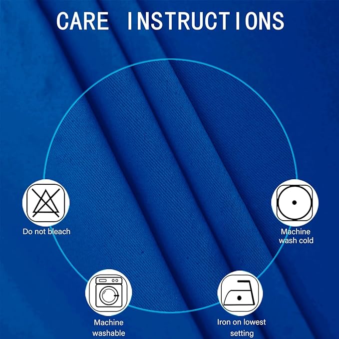 LEMOMO Blackout Curtains 66 x 72 Inch Long Royal Blue Curtains Set of 2 Panels Room Darkening Curtains for Bedroom and Living Room