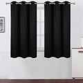 LEMOMO Black Blackout Curtains 42 x 54 Inch Length Set of 2 Panels Grommet Bedroom Curtains for Living Room