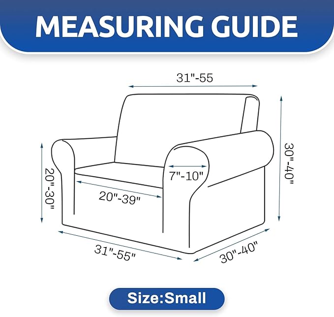 KEKUOU Stretch Single Sofa Slipcover 1 Piece Couch Sofa Cover (31"-55") Furniture Protector 1 Seater Sofa with Elastic Bottom for Kids,Pet.Jacquard Small Checked Pattern Fabric(Small,Wine)