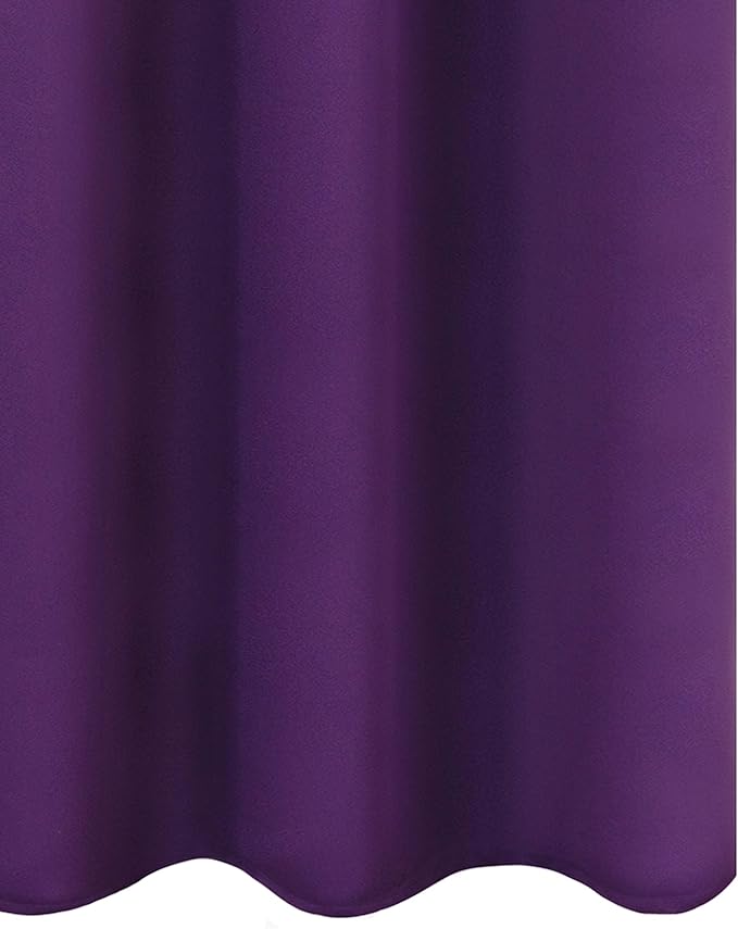 LEMOMO Purple Blackout Curtains/52 x 45 Inch Length Kids Curtains/Set of 2 Panels Grommet Bedroom Curtains for Living Room