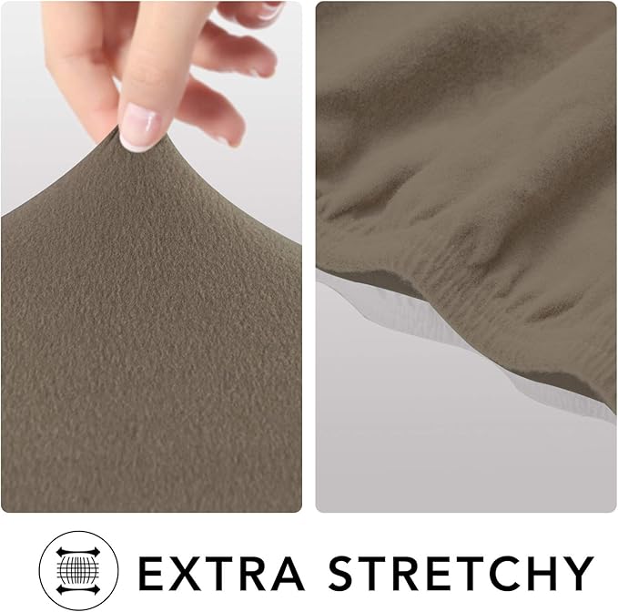 PureFit Super Stretch Sofa Slipcover – Spandex Non Slip Soft Couch Sofa Cover, Washable Furniture Protector with Non Skid Foam and Elastic Bottom for Kids, Pets （Sofa, Natural）