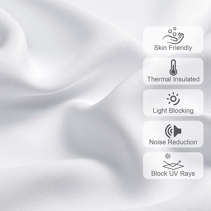 Chyhomenyc White Valances for Window, Light Filtering Short Curtains for Kitchen Bedroom Living Room, Rod Pocket Top Small Window Treatment Valance RV Bunk Panels, 60" Wx18 L, 2 Pieces