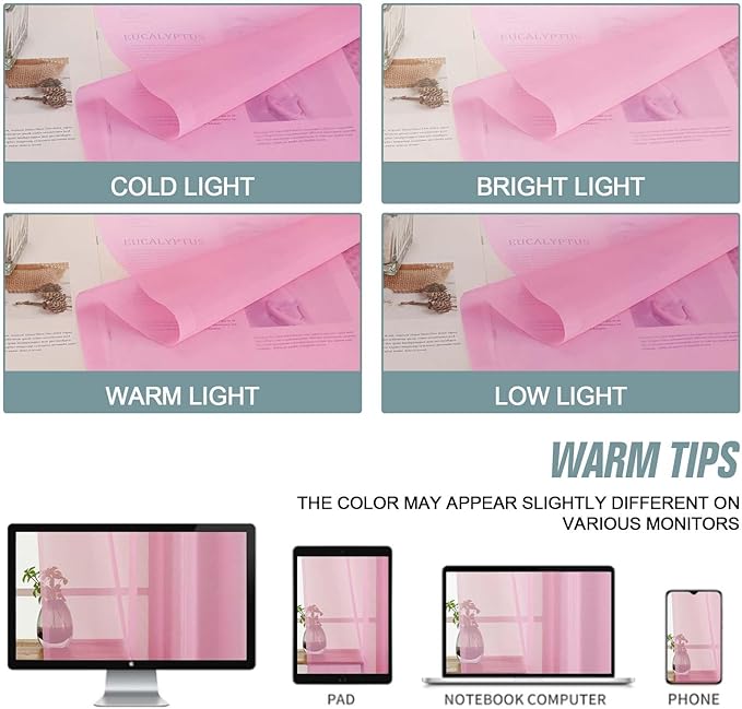 Light Pink Valances for Windows 14 inch Length 2 Panels, Small Voile Sheer Curtains for Bathroom, Soft Fabric Lightweight Light Filtering Kitchen Curtains, Dual Rod Pocket, 2x42Wx14L Inches