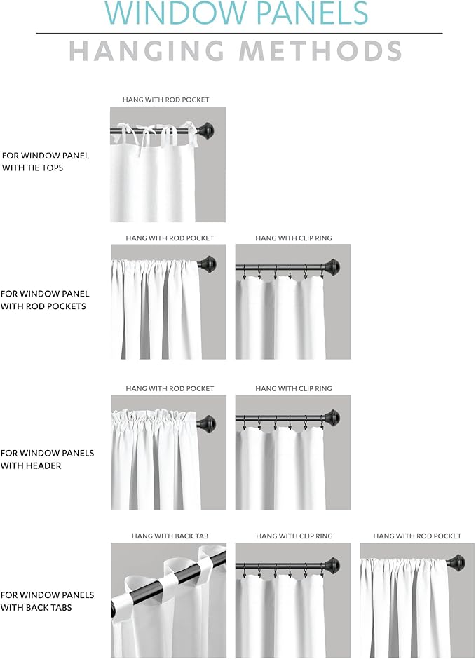 Lush Decor Linen Button Farmhouse Valance Curtians 52"W x 18"L Dark Linen - Linen Valances For Windows - Kitchen Curtains Valances - Bathroom Curtain