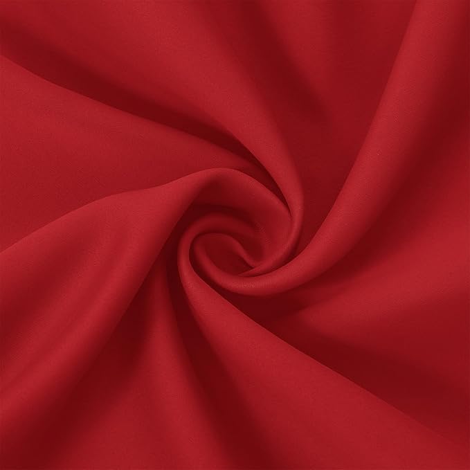 LEMOMO Bright Red Blackout Curtains 52 x 63 Inch Length/Set of 2 Curtain Panels/Thermal Insulated Room Darkening Blackout Curtains for Bedroom