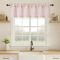 OVZME Blush Pink Valance for Windows, Light Filtering Faux Linen Textured Small Short Valance Kitchen Curtain, Rod Pocket Top Short Window Curtain for Bathroom Basement Farmhouse, 1 Piece, 60Wx14L