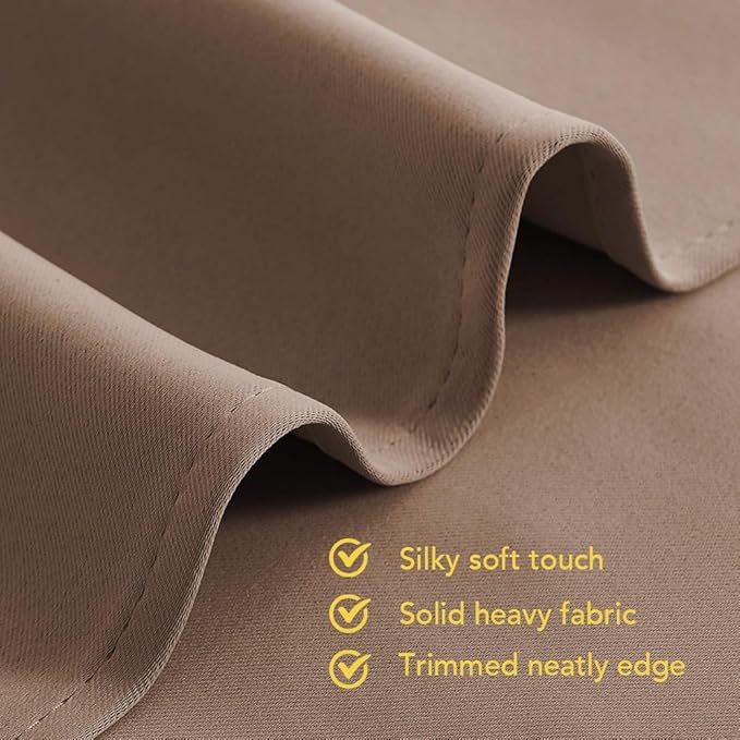 NICETOWN Window Draperies Blackout Curtain Panels, Window Treatment Thermal Insulated Solid Grommet Blackout Drapes for Bedroom (One Pair, 70 by 72 inches, Cappuccino)
