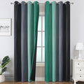 Estelar Textiler Green & Black Ombre Blackout Curtains 96 Inch Length 2 Panels, Light Blocking Thermal Insulated Room Darkening Window Drapes for Bedroom/Living Room, 52x96 Inch