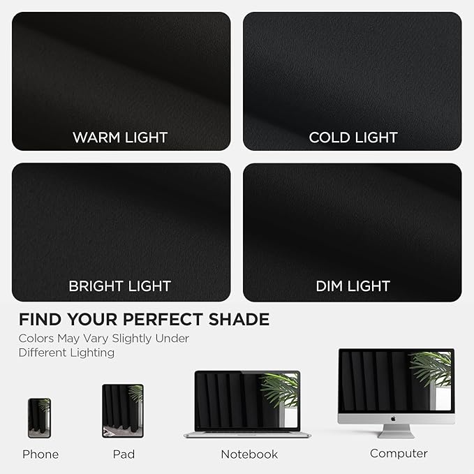 Joydeco Blackout Patio Sliding Door Curtains 90 Inches Long, Grommet Privacy Room Divider Curtains, Extra Wide Thermal Blackout Drapes for Bedroom Living Room (Black, 60Wx90L, 1 Panel)