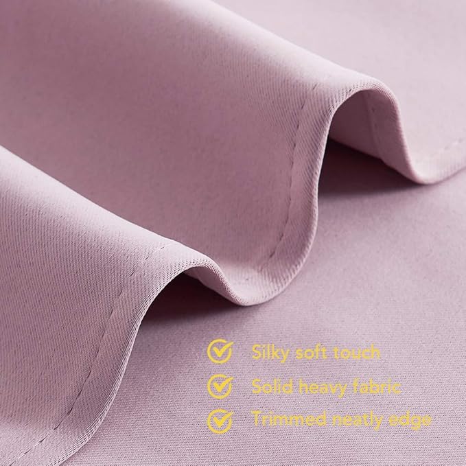NICETOWN Blackout Window Curtains 70" L, 2 Panels, 34 inch, Baby Pink, Grommet Top Room Darkening Thermal Insulated Vertical Window Drapes Modern for Flat/Apartment