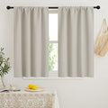 RYB HOME Blackout Curtains for Bedroom, Small Window Shades Thermal Insulating Privacy Drapes for Living Room Classroom Kitchen Bathroom Dining, Wide 42 x Long 45 inch, Natural 2 Panels