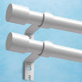 IFELS 2 Pack Heavy Duty Curtain Rods for Windows 48 to 84 Inch, 1 Inch White Curtain Rods Set of 2 Pack for Outdoor, Farmhouse, Bedroom, Adjustable Easy Install Drapery Rod (A2,White,30"-90"-2Pack)