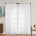 OVZME White Sheer Curtains 72 Inches Long 2 Panels Set, Light Filtering Sheer Curtains for Living Room Bedroom 59 Inch Extra Wide, Modern Voile Filmy Rod Pocket Window Drapes, 59Wx72L Inches