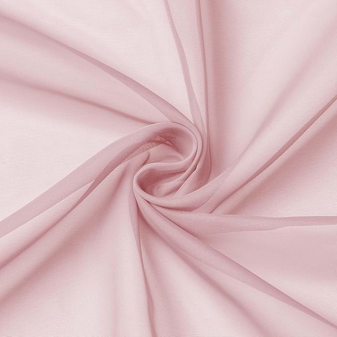 Blush Sheer Curtains 90 Inches Long 2 Panels Set for Bedroom Living Room, Soft Airy Light Filtering Modern Solid Rod Pocket Drapes Window Treatments, Blush, Each 59" W x 90" L