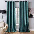 MIULEE 2 Panels Blackout Velvet Curtains Solid Soft Grommet Teal Curtain Thermal Insulated Soundproof Room Darkening Black Out Curtains/Drapes/Panels for Living Room Bedroom 52 x 108 Inch
