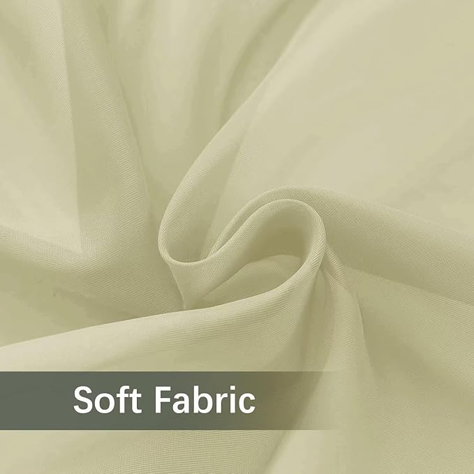 youleyar Solid Sheer Rod Pocket Curtain Voile Draperies 2 Panels White Beige Black Grey Ivory 52 Inch Width 90 Inch Long 1 Pair for Kitchen Bedroom Children Living Room Yard (Sage Green,52Wｘ90L)